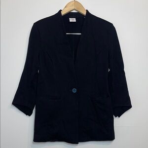 Cabi Women's Single Button 3/4 Sleeves Blazer Black 2